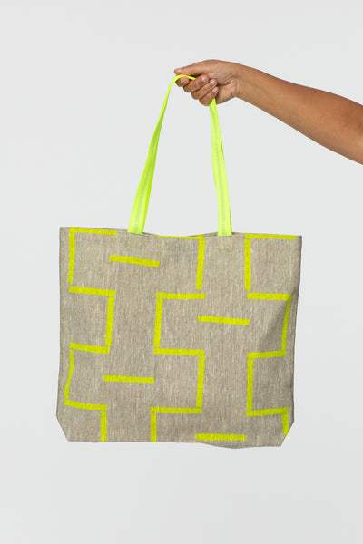 Knitter's Tote, Fluorescent Orange Meso Print