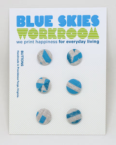 Buttons, Large, Blue & Natural