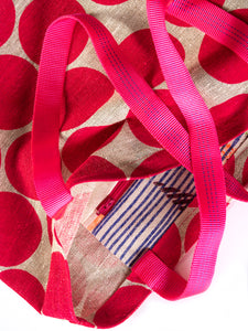 Knitter's Tote, Big Pink Dots & Big Zippered Pocket