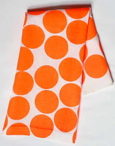 Linen Tea Towel, Sinatra Orange Big Dots